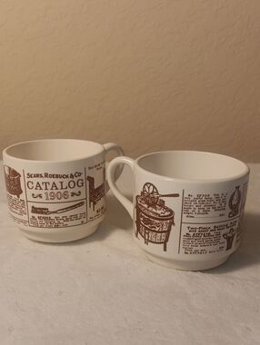 Set of 2 Vintage Sears, Roebuck & Co. 1906 Catalog Reproduction Mugs